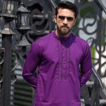 Sawgat Embroidery Indian Soft Cotton Unique Panjabi for Men - Cream - SP-07